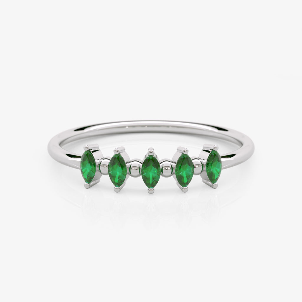 5 Marquise Emerald Ring