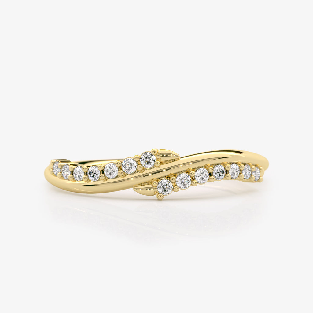 Curved Diamond Wedding Band