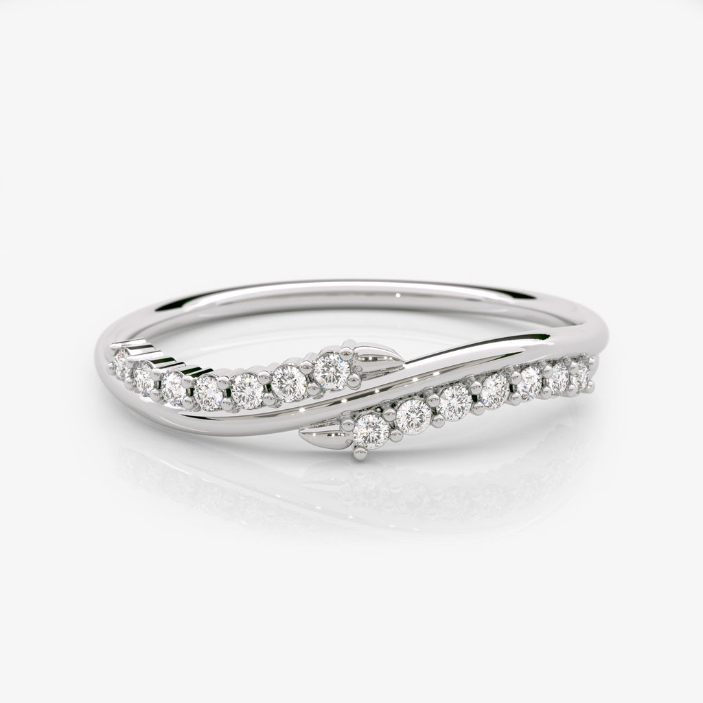 Curved Diamond Wedding Band