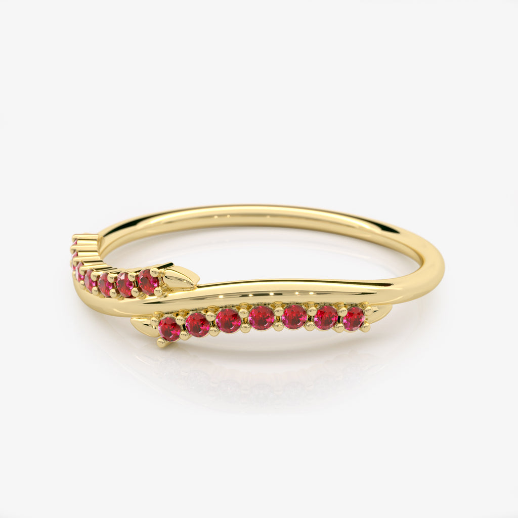 Curved Ruby Wedding Band