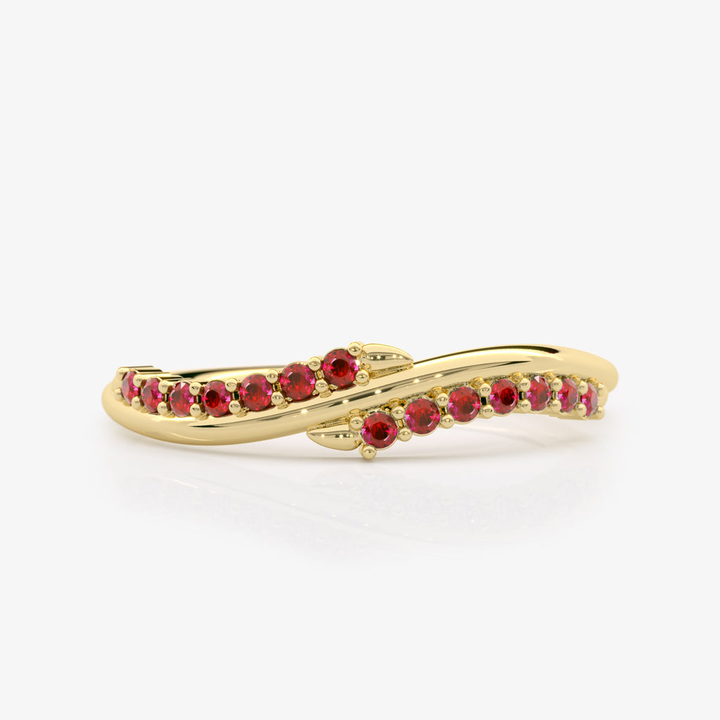 Curved Ruby Wedding Band