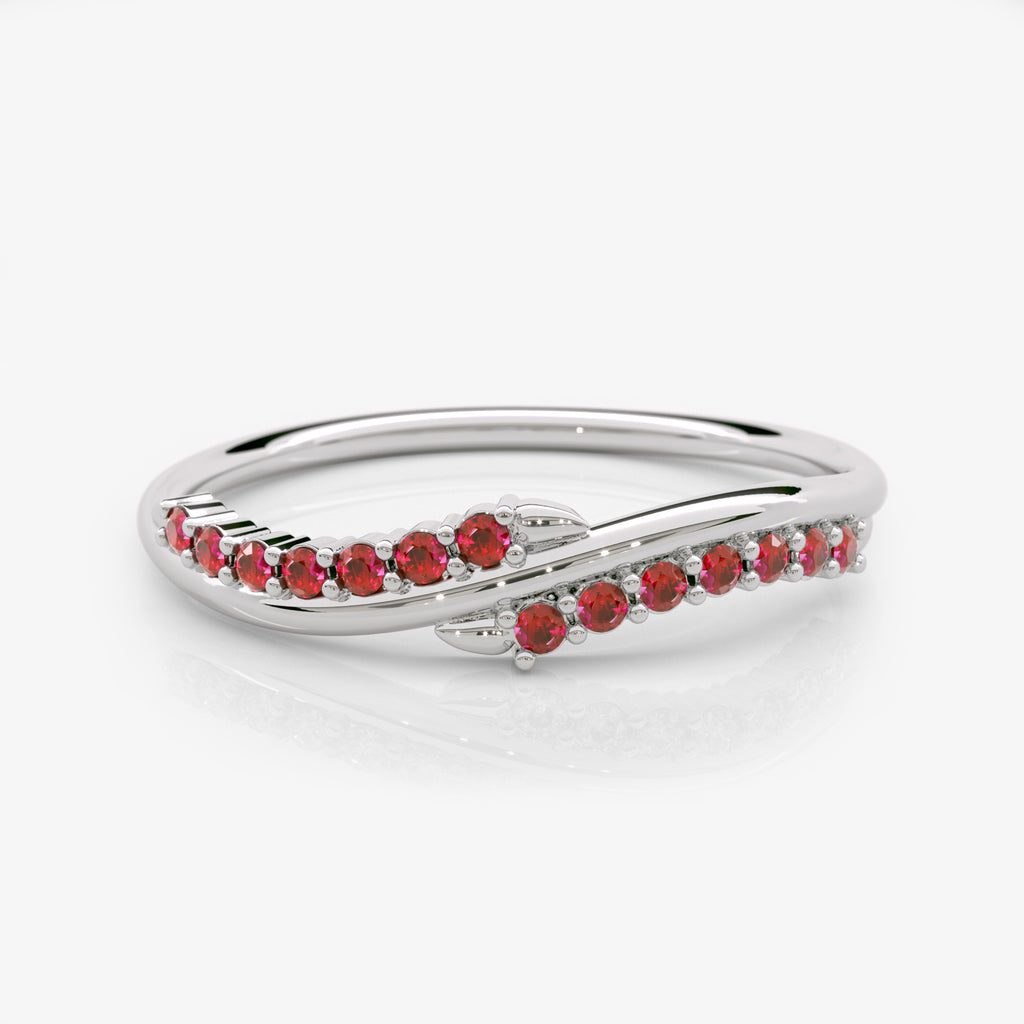 Curved Ruby Wedding Band