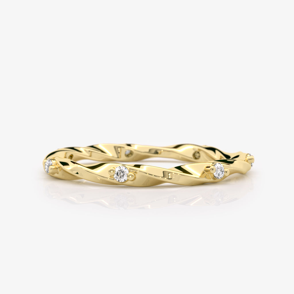 Diamond Twist Wedding Band