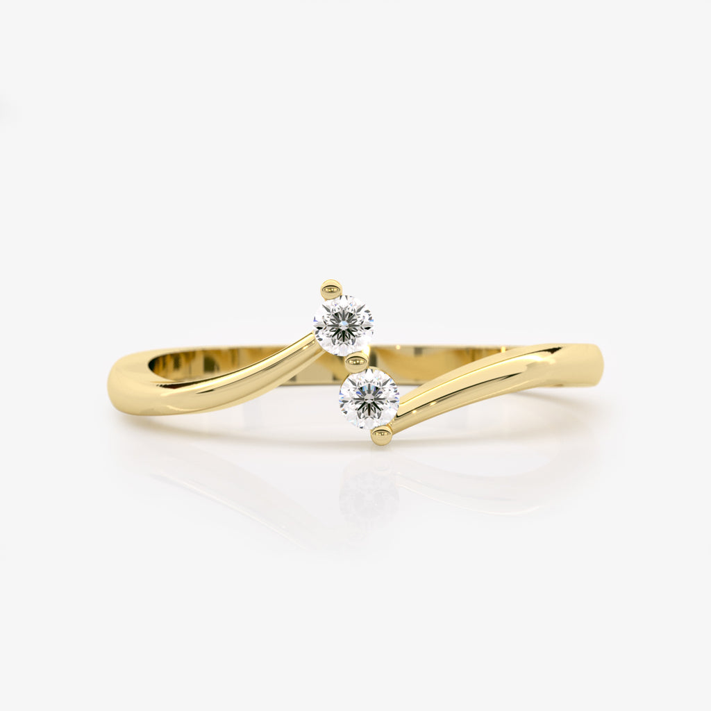 Curved Diamond Ring