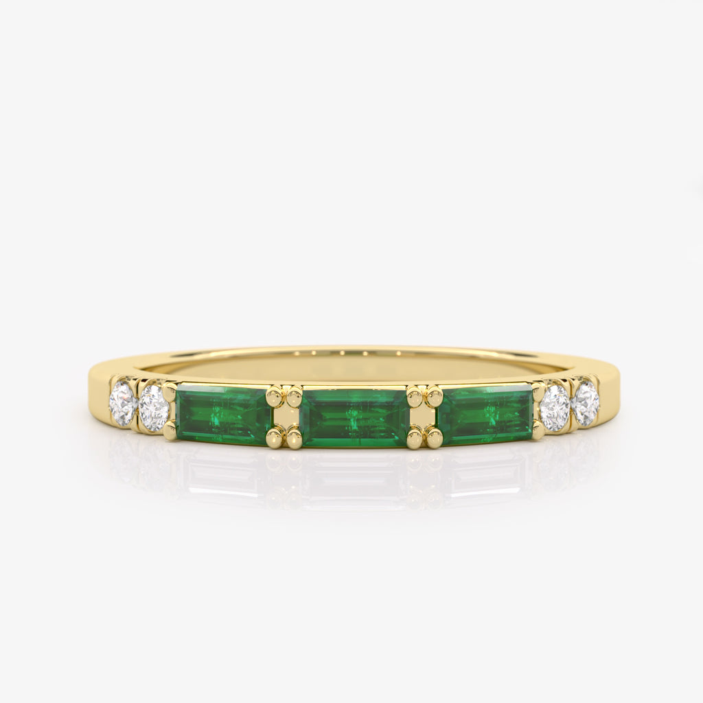 Baguette Emerald Diamond Ring