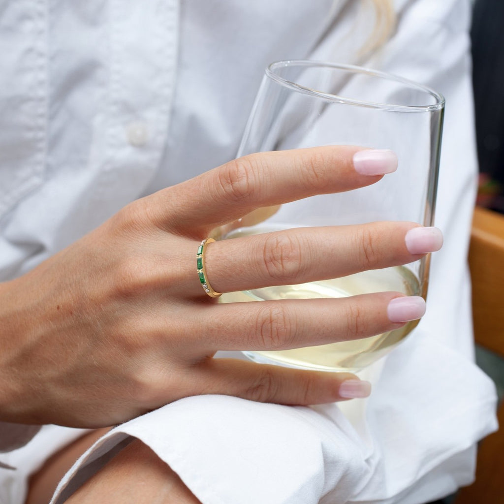 Baguette Emerald Diamond Ring