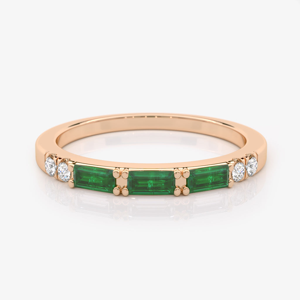 Baguette Emerald Diamond Ring