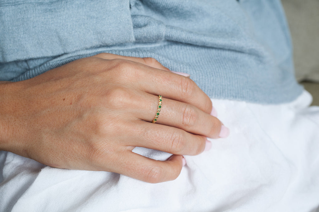 Minimalist Emerald Stacking Ring