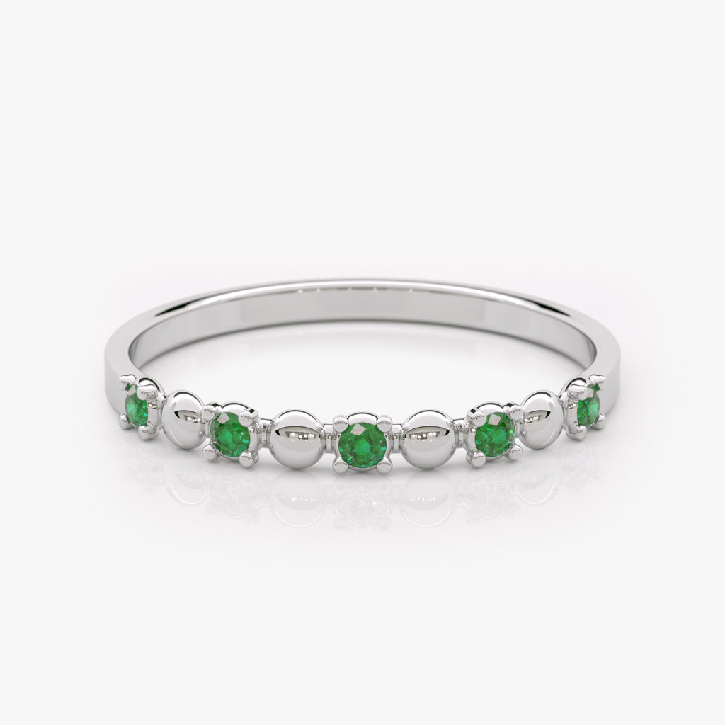 Minimalist Emerald Stacking Ring