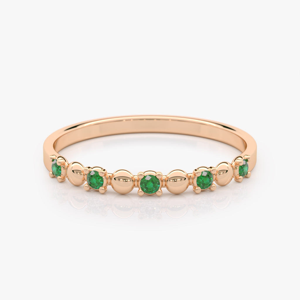 Minimalist Emerald Stacking Ring