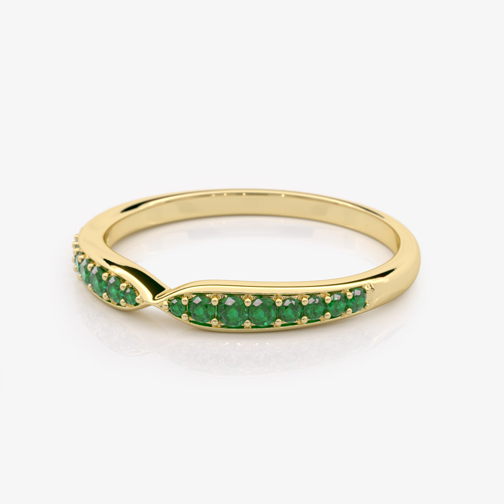 Emerald Infinity Wedding Band