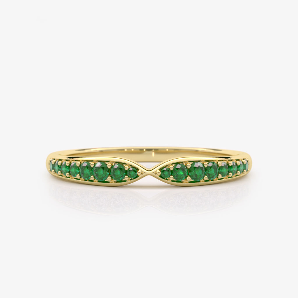 Emerald Infinity Wedding Band