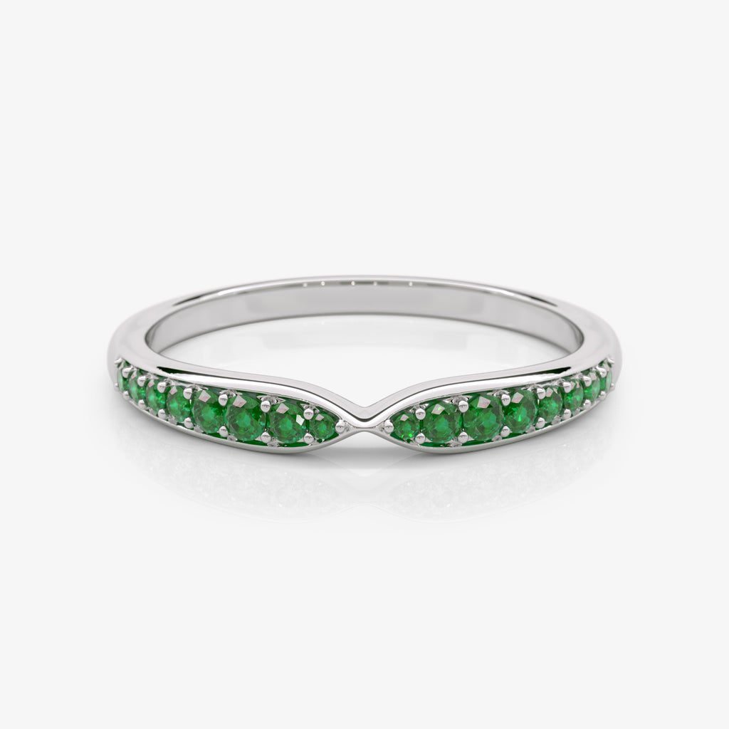 Emerald Infinity Wedding Band