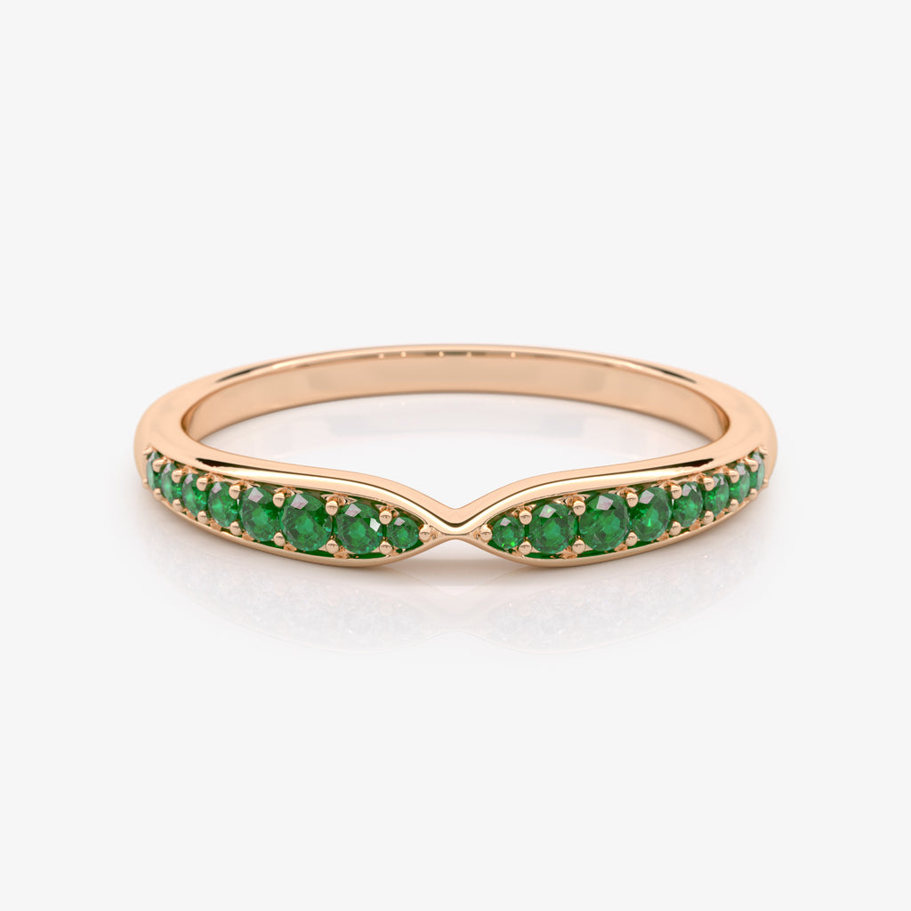 Emerald Infinity Wedding Band