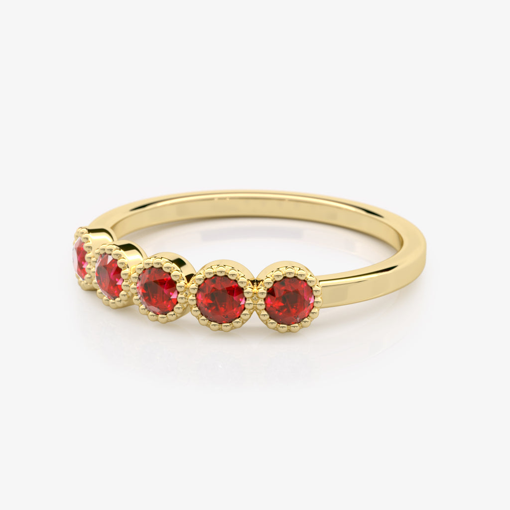 Bezel Set Ruby Wedding Ring