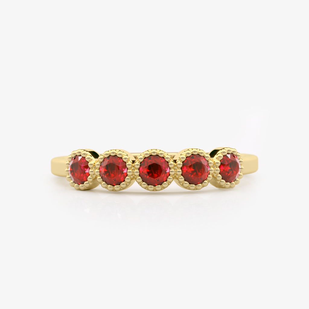 Bezel Set Ruby Wedding Ring