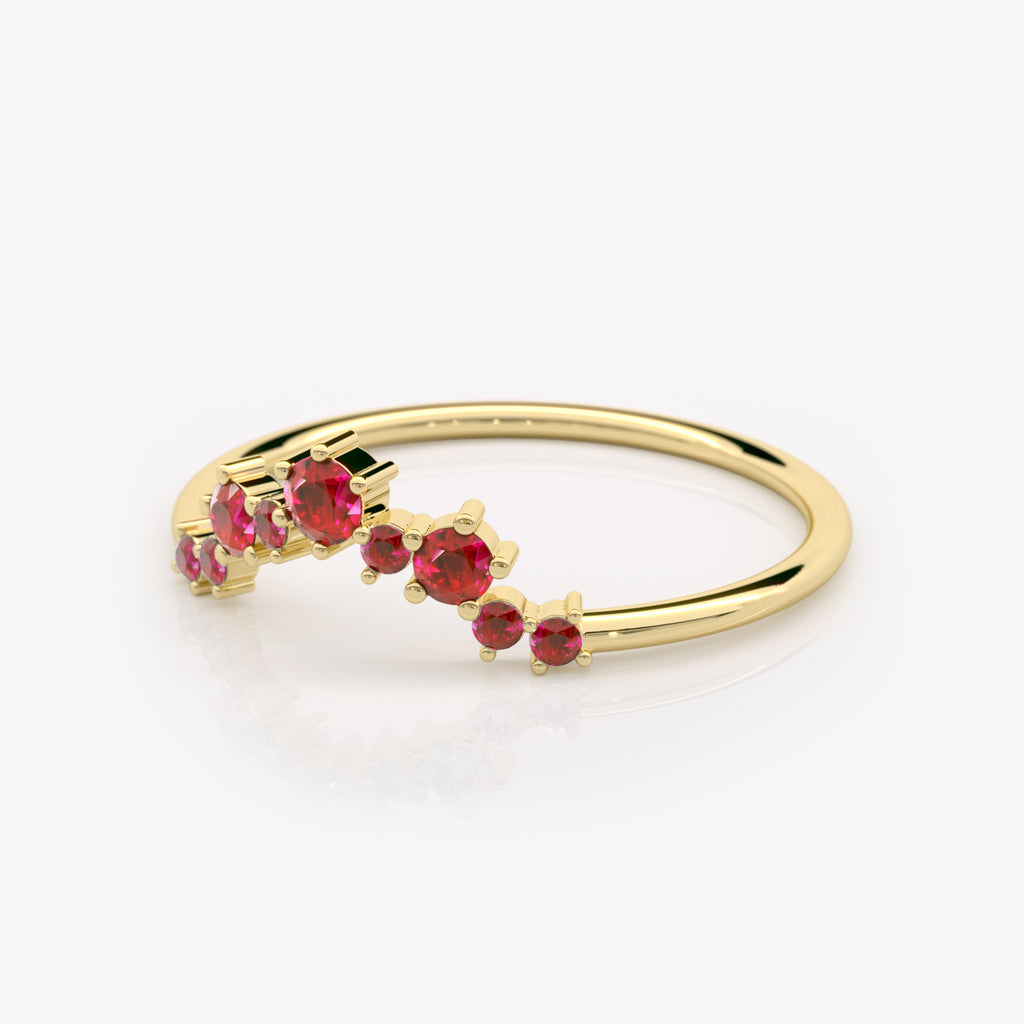 Ruby Semi-Circle Ring