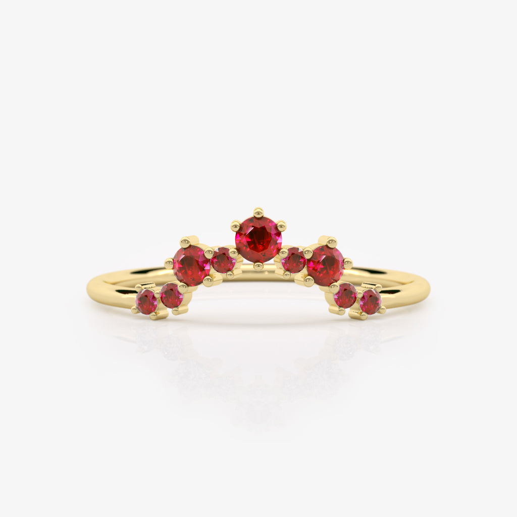 Ruby Semi-Circle Ring