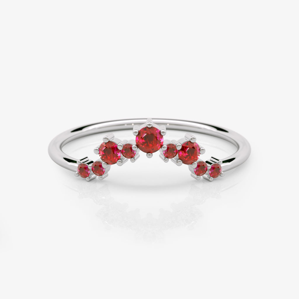 Ruby Semi-Circle Ring