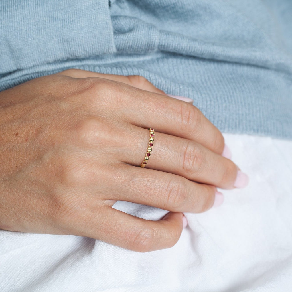 Minimalist Ruby Stacking Ring