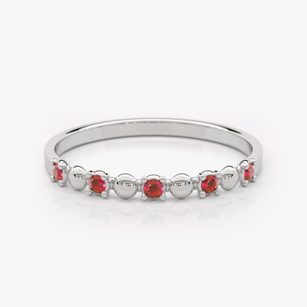 Minimalist Ruby Stacking Ring