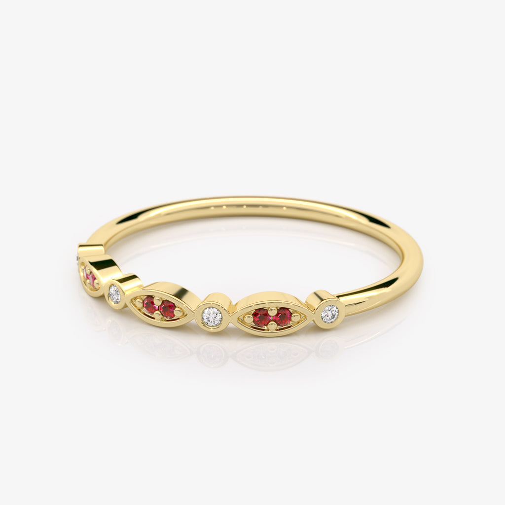 Ruby and Diamond Eye Ring