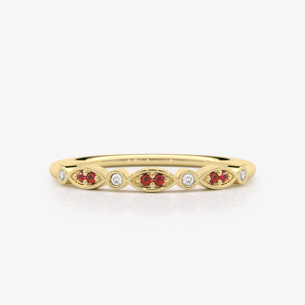 Ruby and Diamond Eye Ring