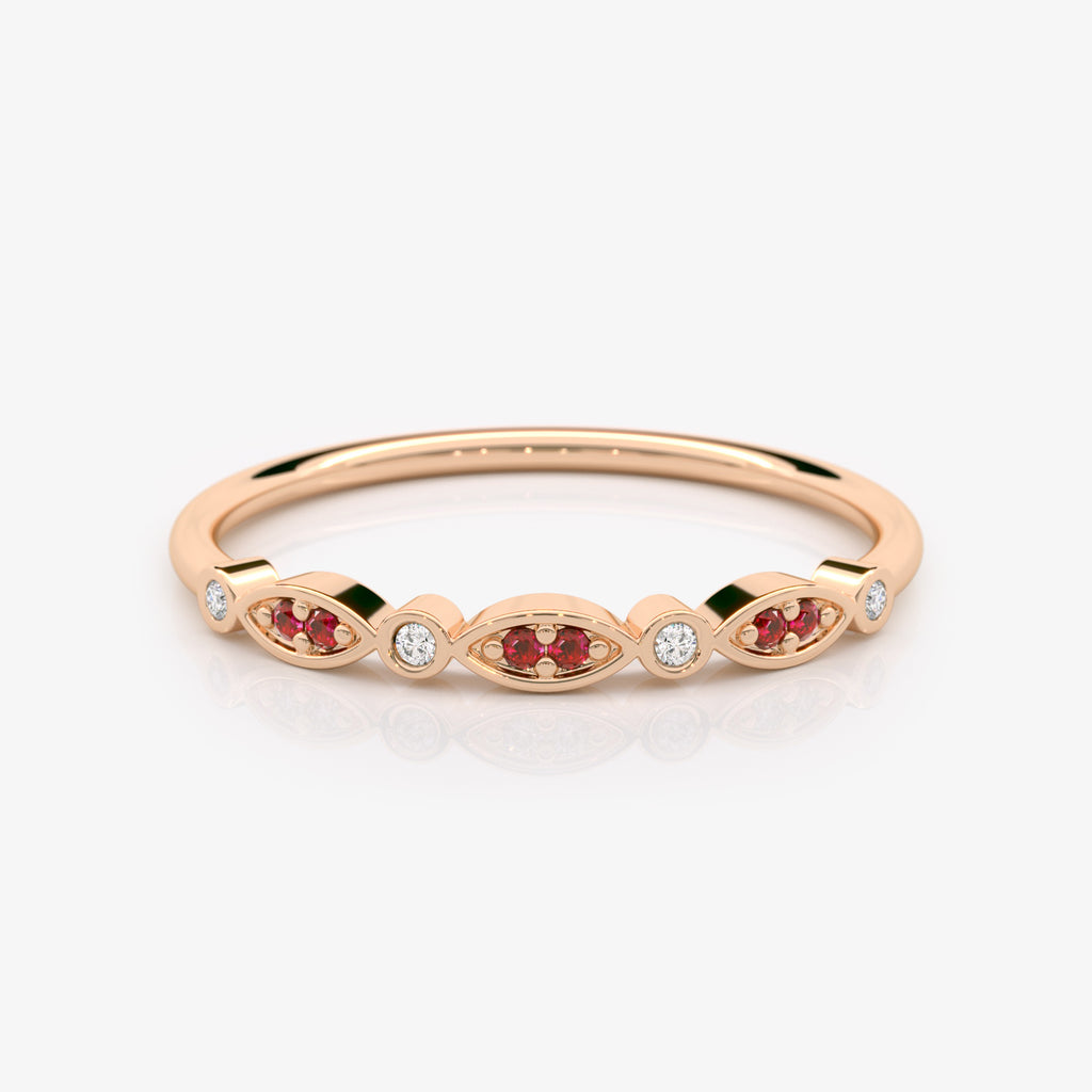 Ruby and Diamond Eye Ring