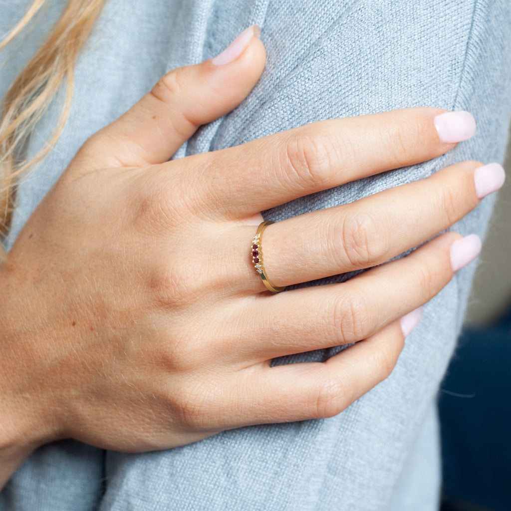 Ruby and Diamond Stacking Ring