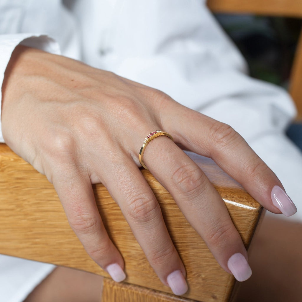 Ruby and Diamond Stacking Ring