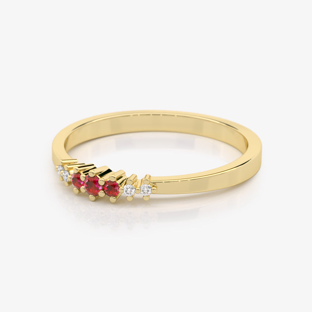 Ruby and Diamond Stacking Ring