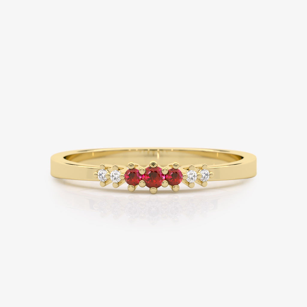 Ruby and Diamond Stacking Ring