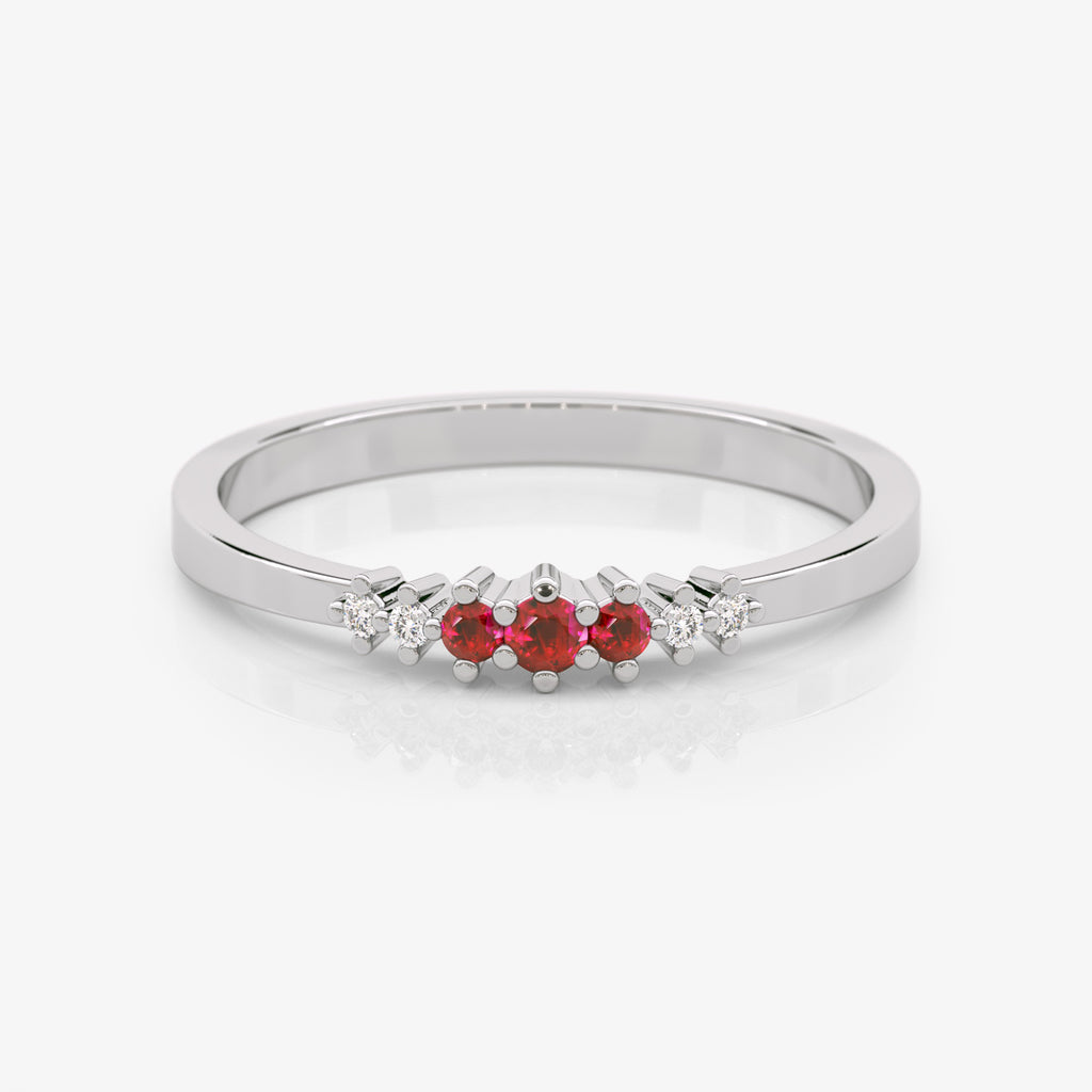 Ruby and Diamond Stacking Ring