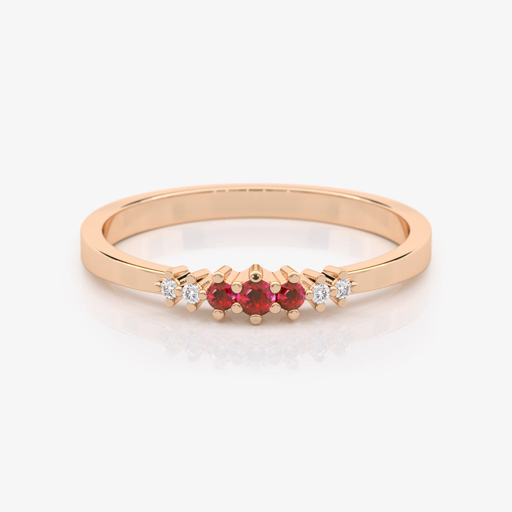 Ruby and Diamond Stacking Ring