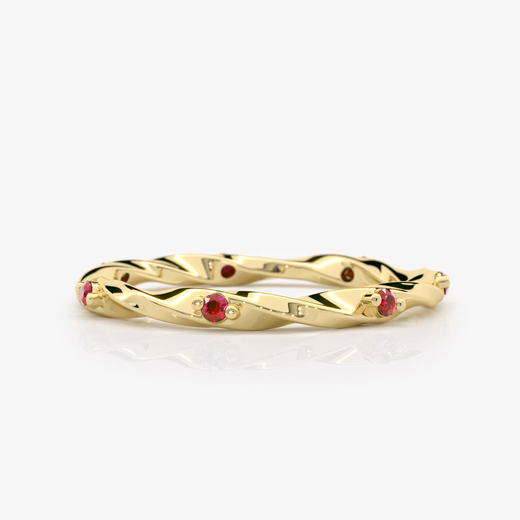 Ruby Twist Wedding Band