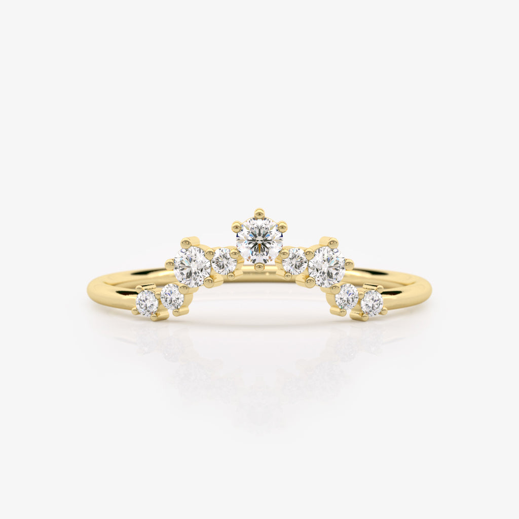 Diamond Semi-Circle Ring