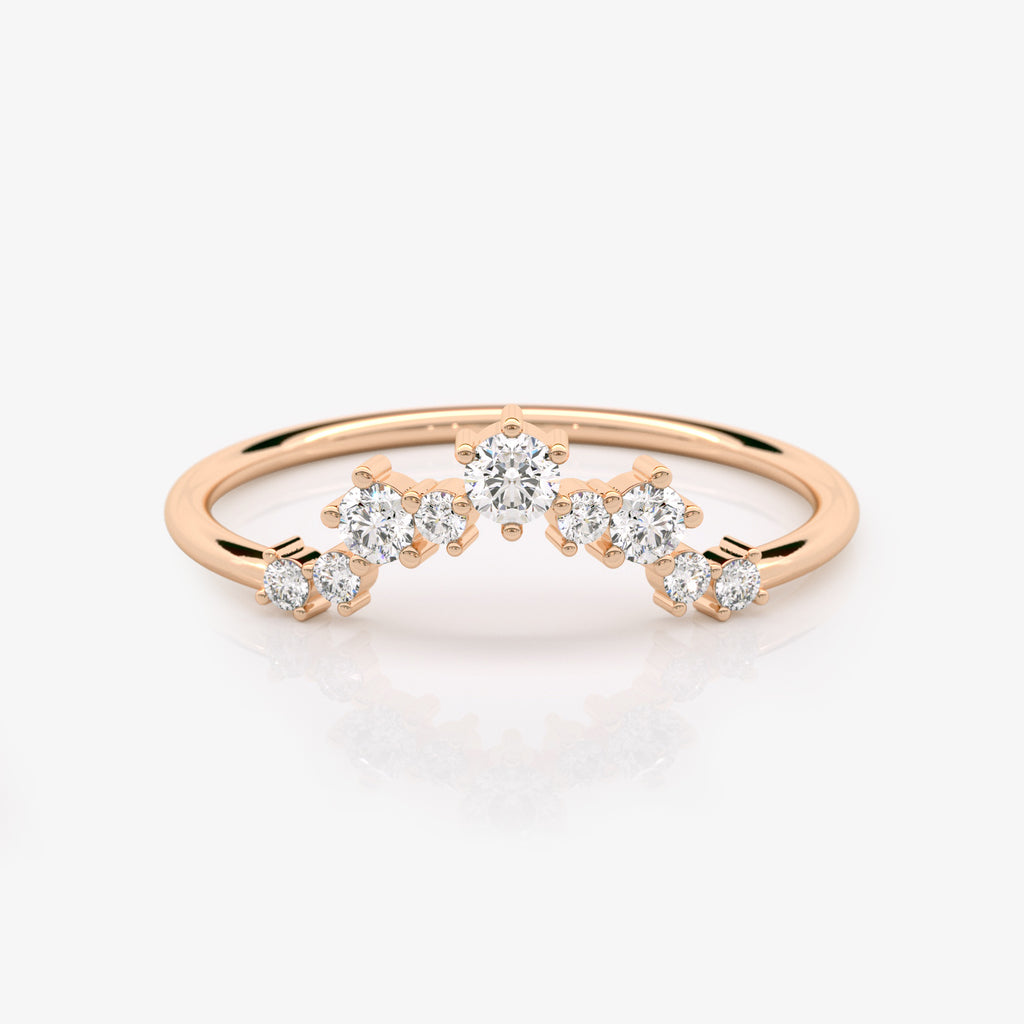 Diamond Semi-Circle Ring