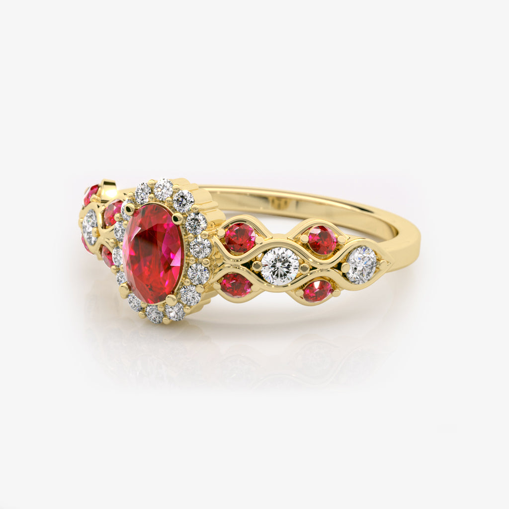 Ruby Diamond Engagement Ring