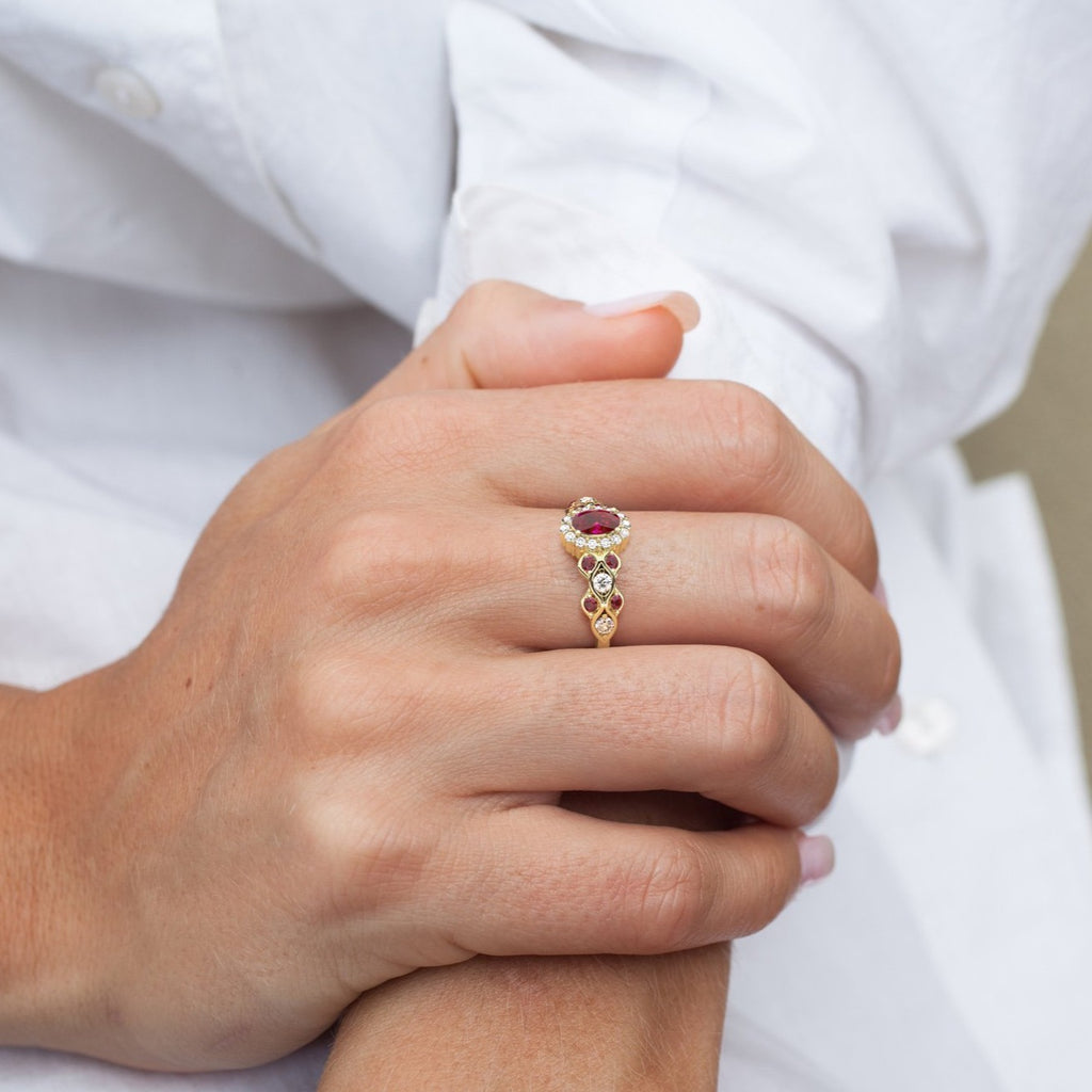 Ruby Diamond Engagement Ring