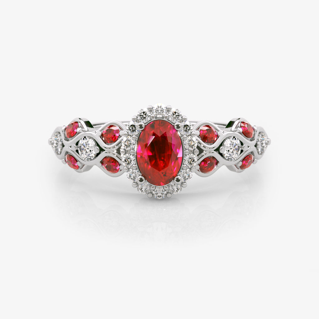 Ruby Diamond Engagement Ring