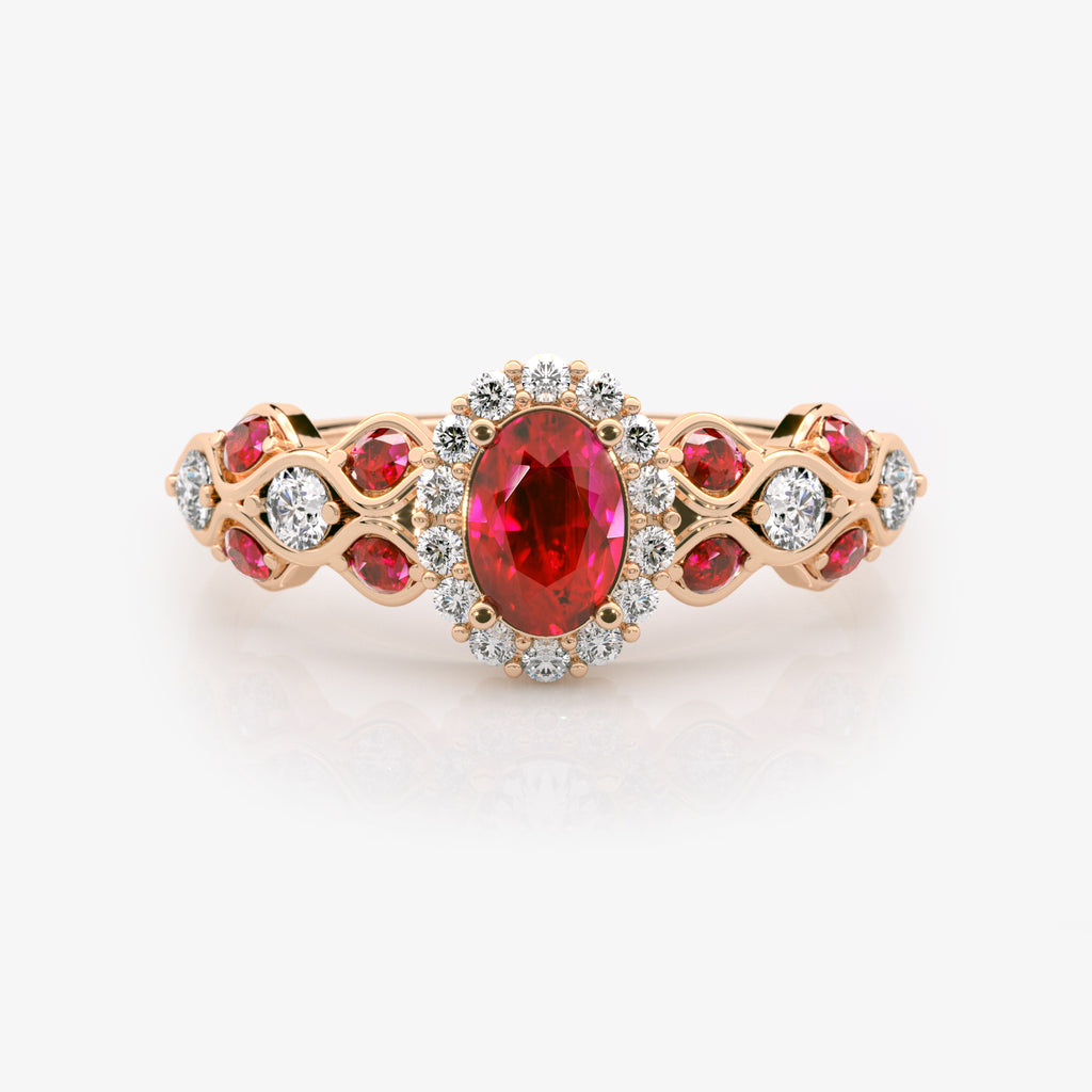 Ruby Diamond Engagement Ring