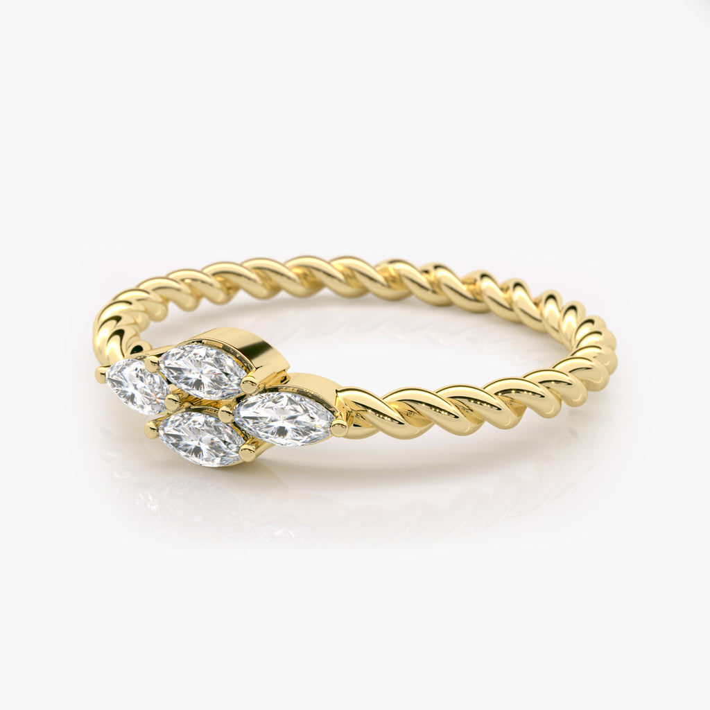 Marquise Diamond Twist Ring