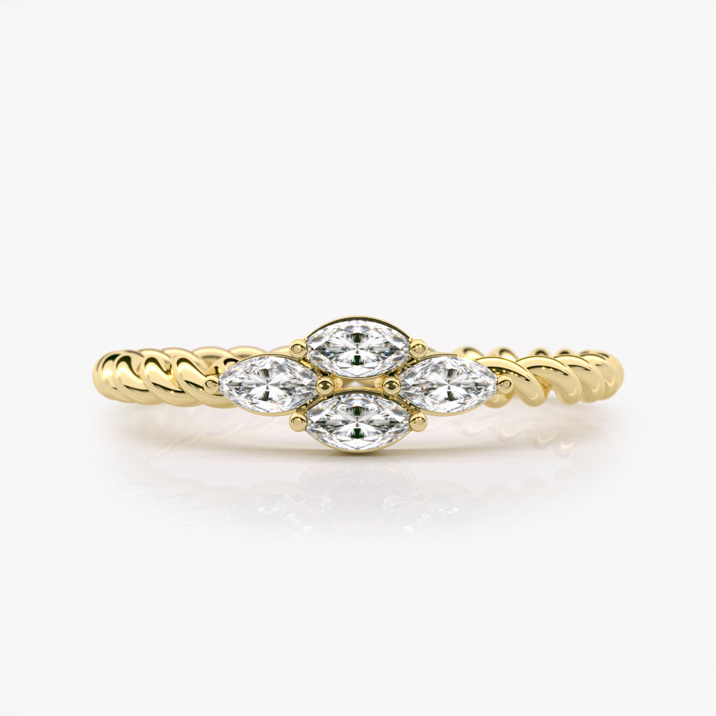 Marquise Diamond Twist Ring