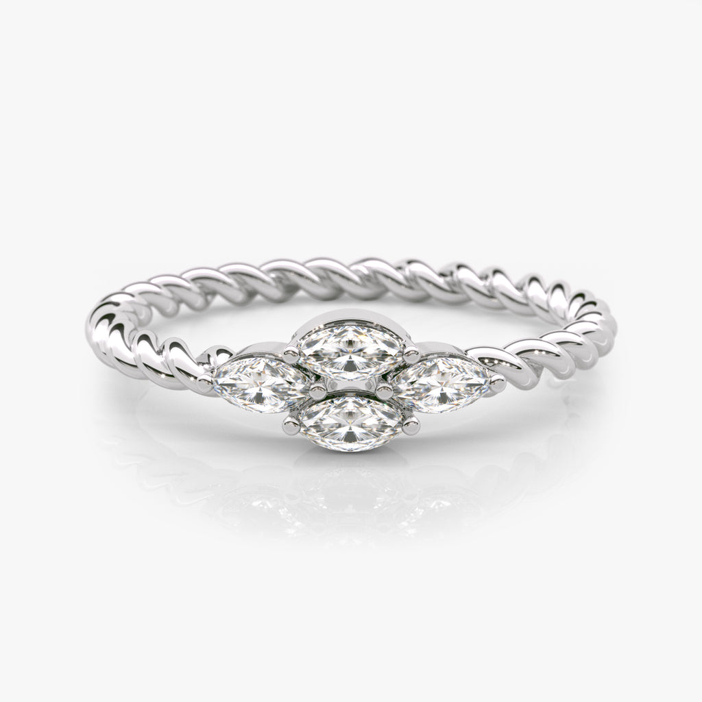 Marquise Diamond Twist Ring