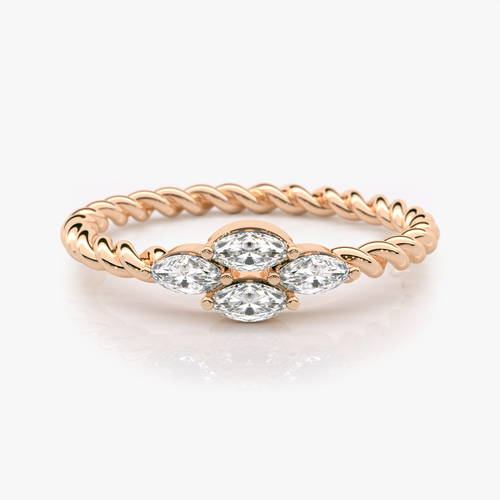 Marquise Diamond Twist Ring