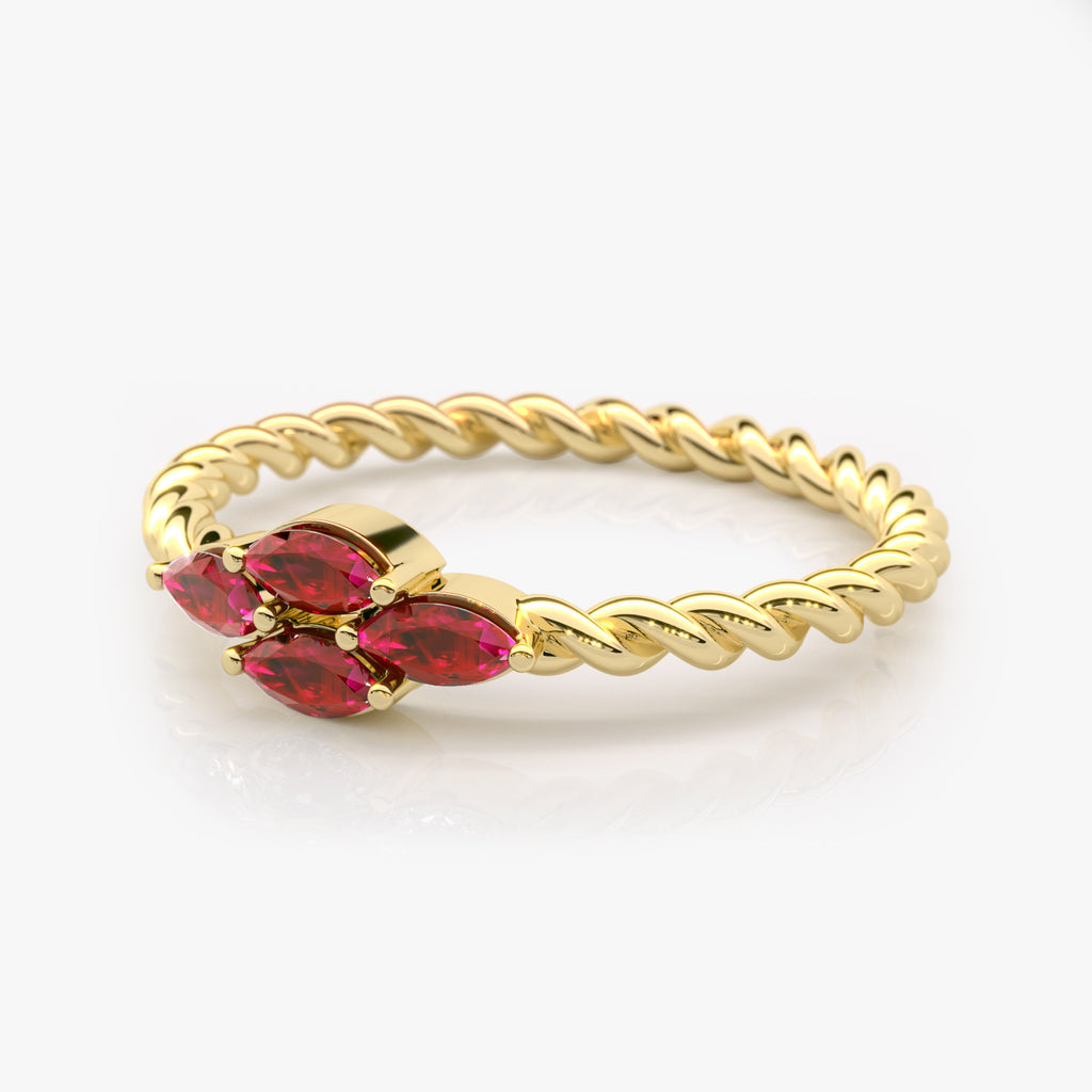 Marquise Ruby Twist Ring