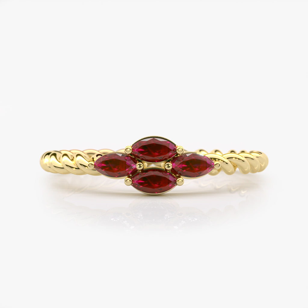 Marquise Ruby Twist Ring