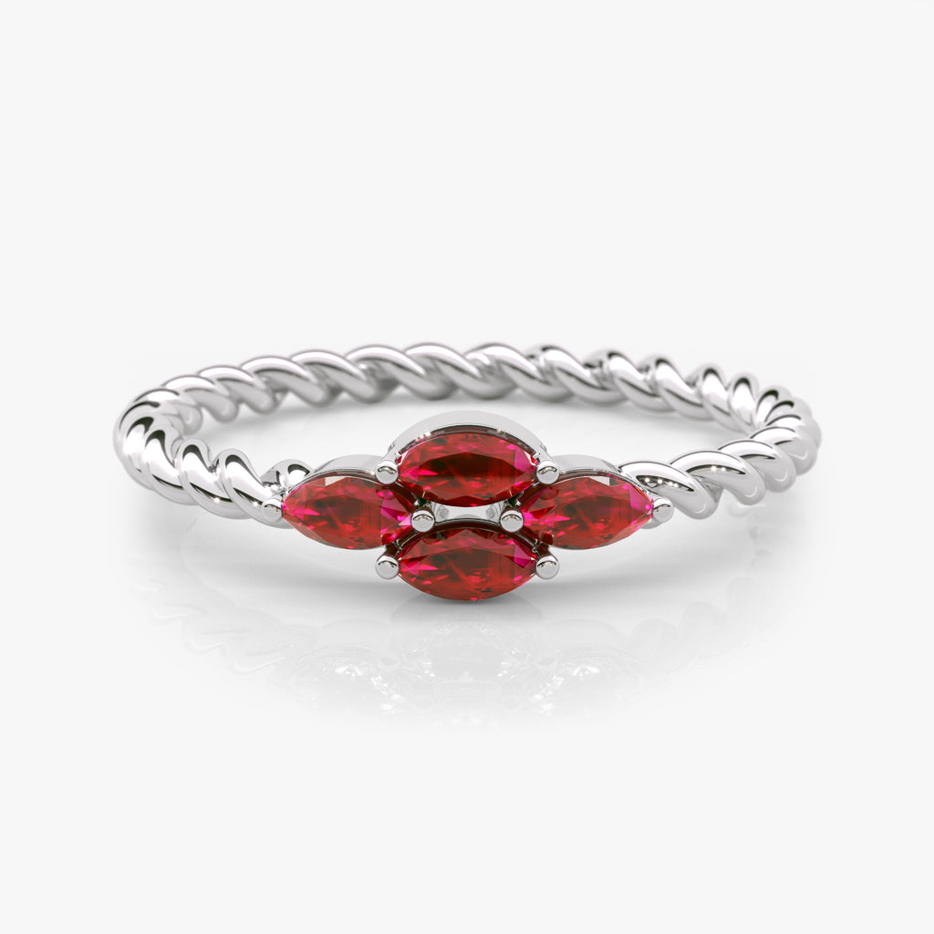 Marquise Ruby Twist Ring