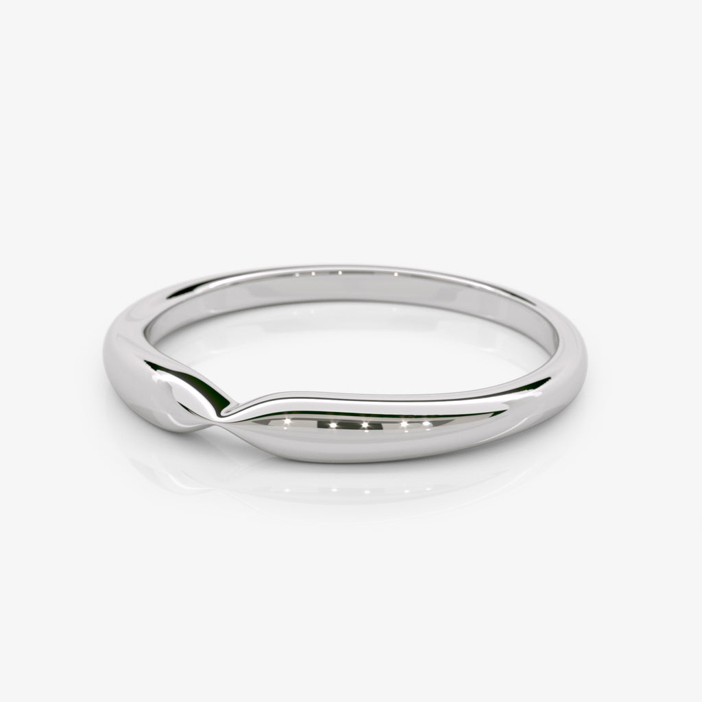 14K White Gold Wedding Band