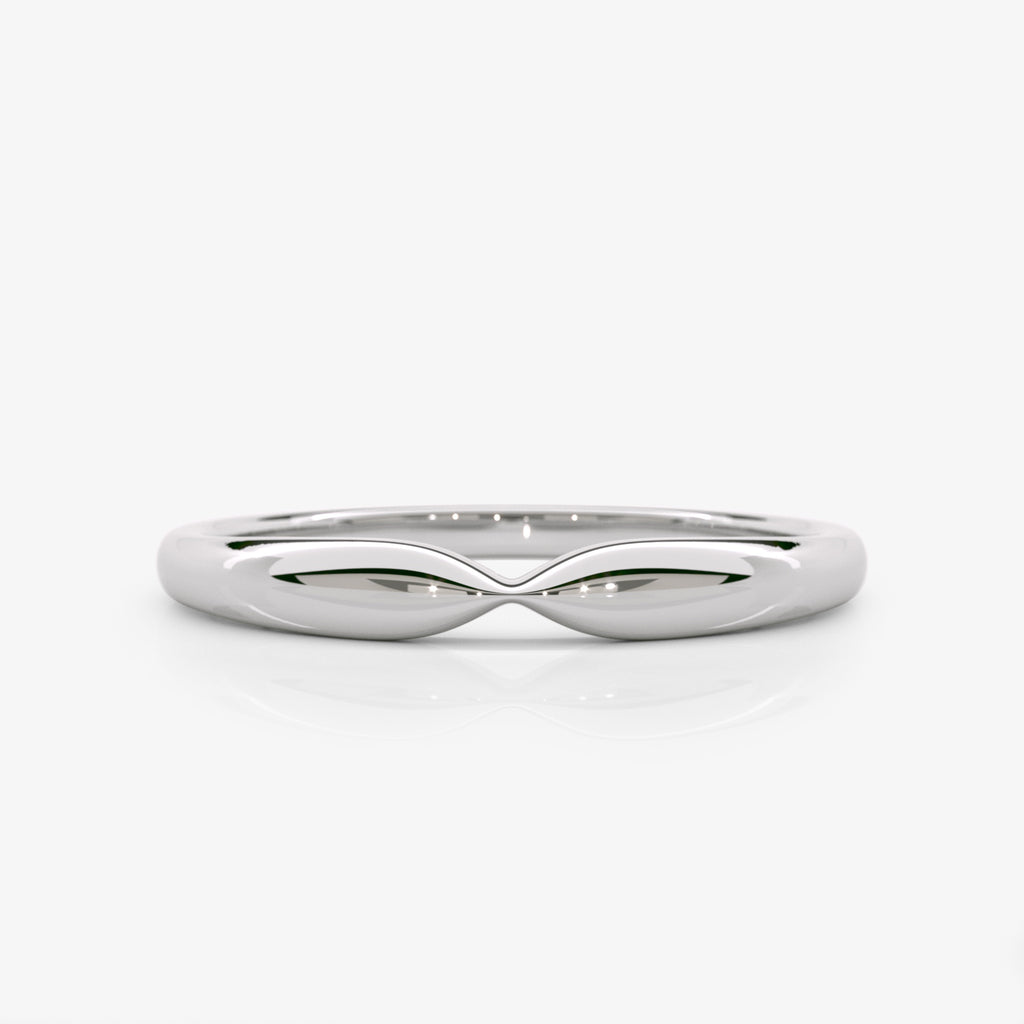 14K White Gold Wedding Band